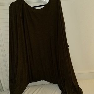 Army green asymmetric cape